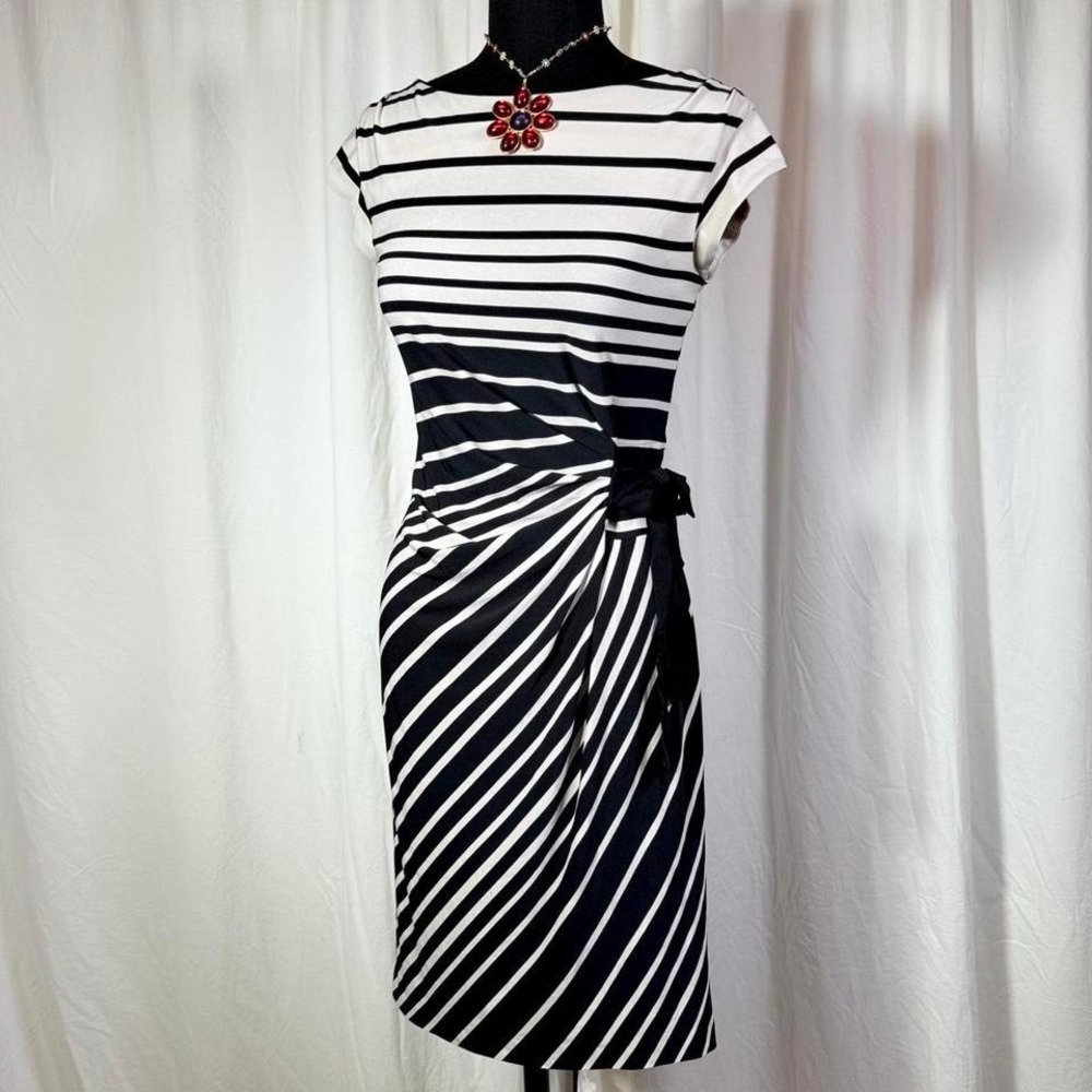 Just Taylor Side-Tie Striped Dress – Size 8 (Fits M)